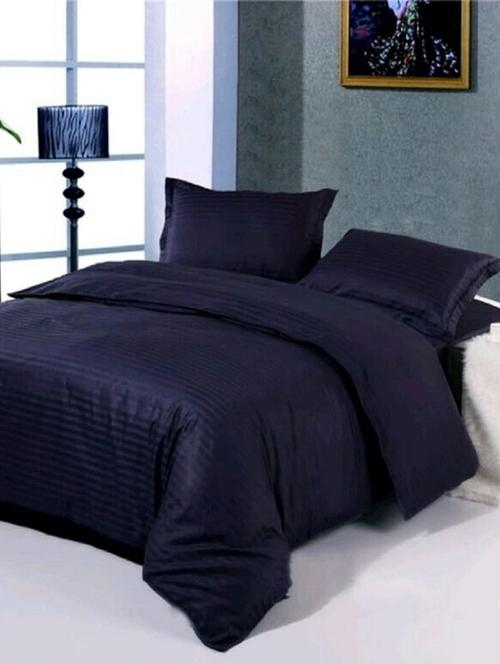 self striped king size bedsheet with 2 pillow covers - 15037664 - Very Small Image - 1