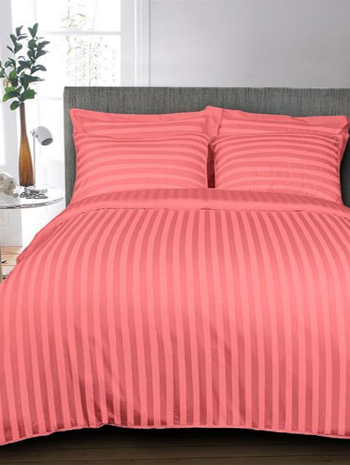 self striped king size bedsheet with 2 pillow covers - 15037667 - Very Small Image - 1