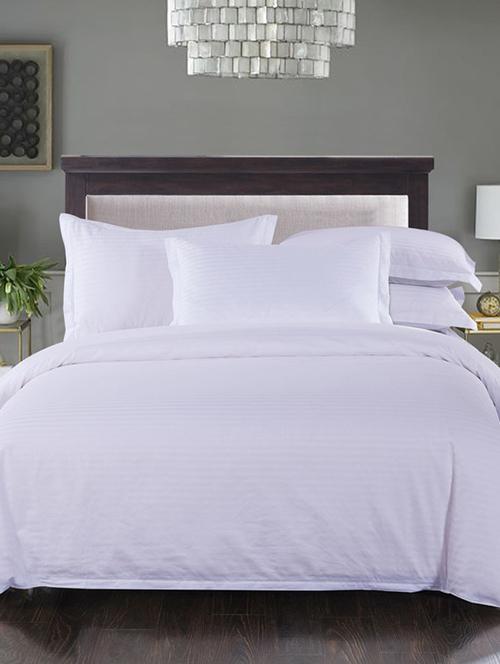 self striped double bedsheet with 2 pillow covers - 15037893 - Very Small Image - 1