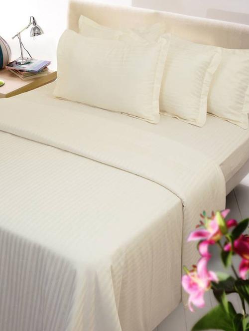 self striped double bedsheet with 2 pillow covers - 15037953 - Very Small Image - 1