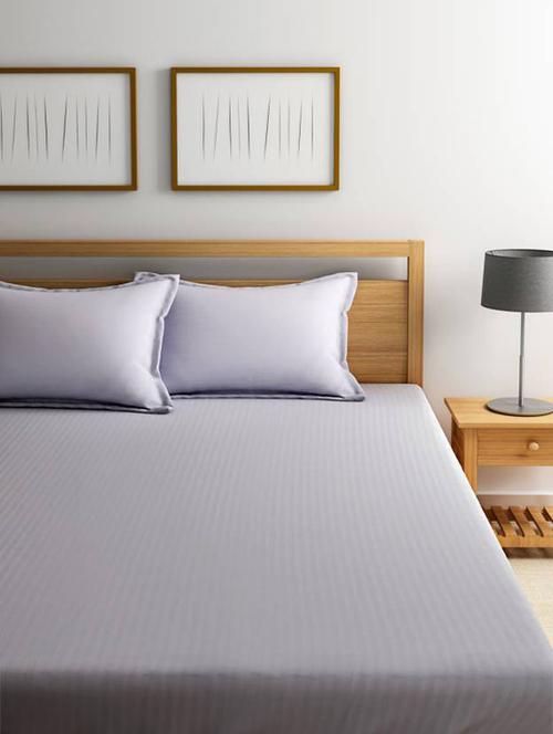self striped double bedsheet with 2 pillow covers - 15037969 - Very Small Image - 1
