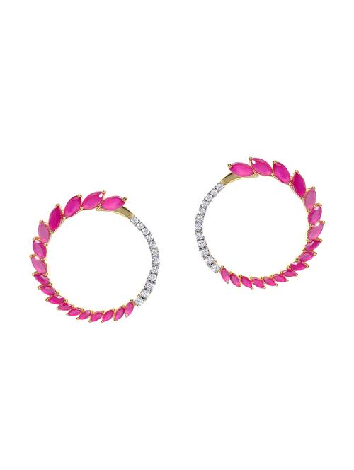 pink metal studs earrings - 15038229 - Very Small Image - 1