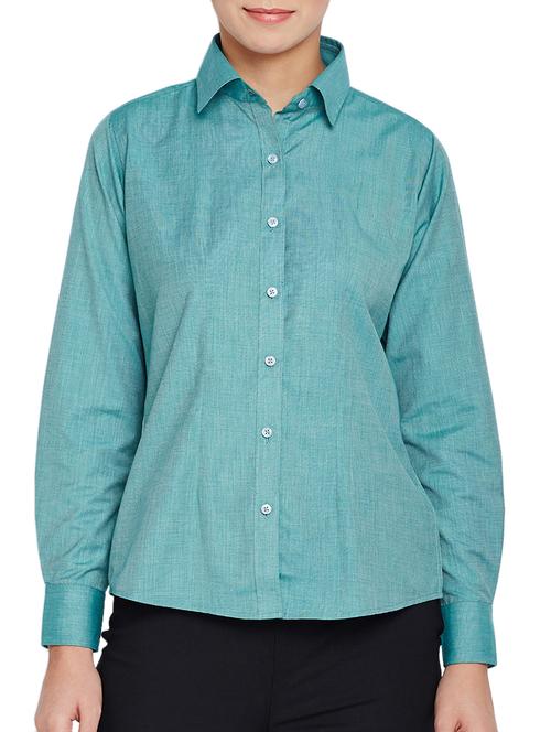 green solid formal shirt - 15039565 - Very Small Image - 1