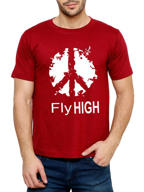 red cotton chest print tshirt - 15040190 - Very Small Image - 1