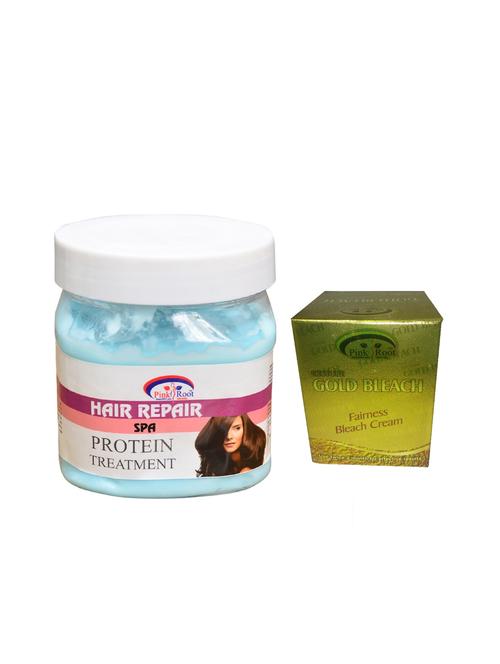 pink root gold bleach 50g and pink root hair repair spa 500ml - 15040509 - Very Small Image - 1