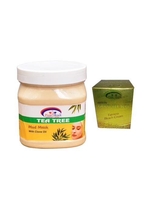 pink root gold bleach 50g and pink root tea tree mud mask 500ml - 15040523 - Very Small Image - 1