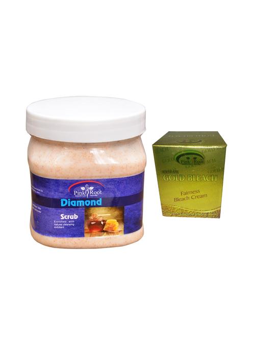 pink root gold bleach 50g and pink root diamond scrub 500ml - 15040530 - Very Small Image - 1