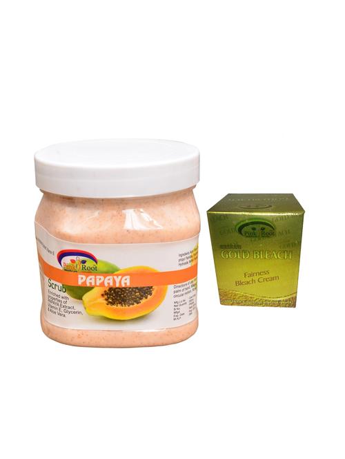 pink root gold bleach 50g and pink root papaya scrub 500ml - 15040538 - Very Small Image - 1