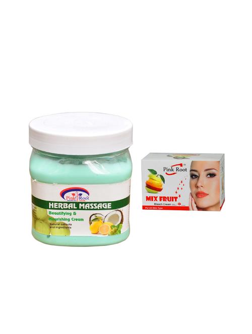 pink root mix fruit bleach 50g and pink root herbal massage cream 500ml - 15040570 - Very Small Image - 1