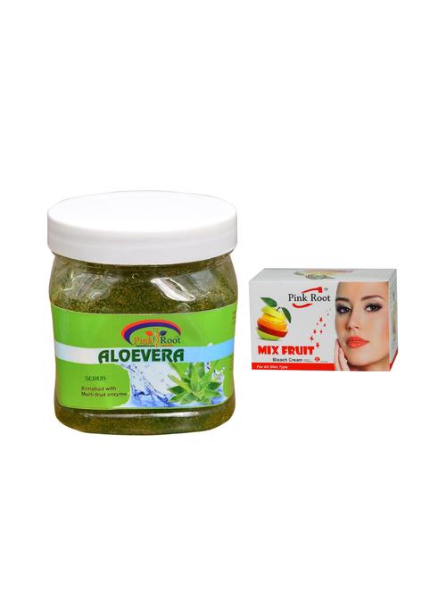 pink root mix fruit bleach 50g and pink root aloe vera scrub 500ml - 15040584 - Very Small Image - 1