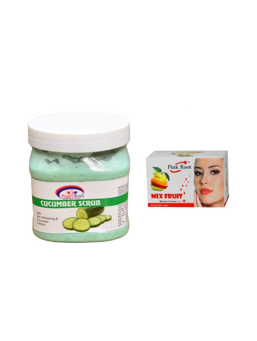 pink root mix fruit bleach 50g and pink root cucumber scrub 500ml - 15040589 - Very Small Image - 1