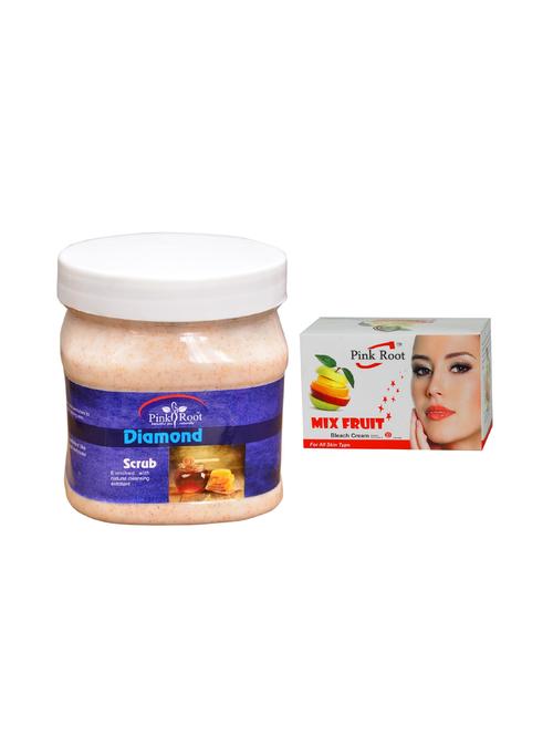 pink root mix fruit bleach 50g and pink root diamond scrub 500ml - 15040590 - Very Small Image - 1