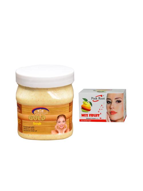 pink root mix fruit bleach 50g and pink root gold scrub 500ml - 15040593 - Very Small Image - 1