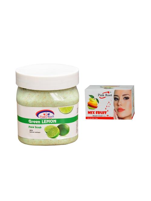 pink root mix fruit bleach 50g and pink root green lemon scrub 500ml - 15040594 - Very Small Image - 1