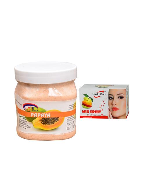 pink root mix fruit bleach 50g and pink root papaya scrub 500ml - 15040598 - Very Small Image - 1