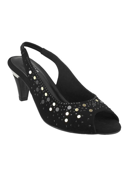 black faux leather back strap sandals - 15041044 - Very Small Image - 1