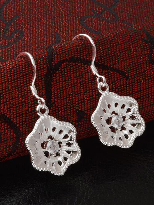 silver metal drop earrings - 15041222 - Very Small Image - 1