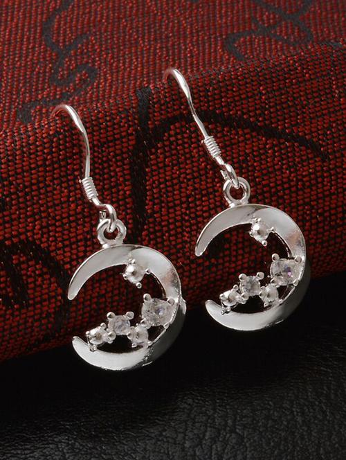 silver metal drop earrings - 15041223 - Very Small Image - 1
