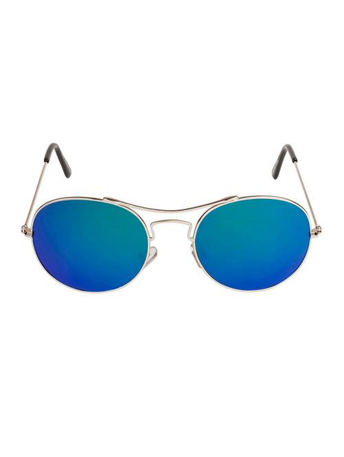 vespl silver full rim round mirrored medium (size-54) sunglasses - v-4026 - 15041336 - Very Small Image - 1