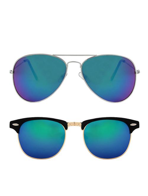zyaden combo of two sunglasses aviator & clubmaster-combo-2149 - 15042373 - Very Small Image - 1