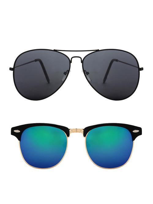 zyaden combo of two sunglasses aviator & clubmaster-combo-2152 - 15042375 - Very Small Image - 1