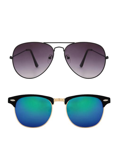 zyaden combo of two sunglasses aviator & clubmaster-combo-2153 - 15042376 - Very Small Image - 1