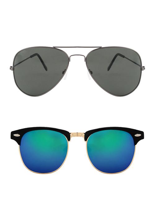 zyaden combo of two sunglasses aviator & clubmaster-combo-2158 - 15042378 - Very Small Image - 1