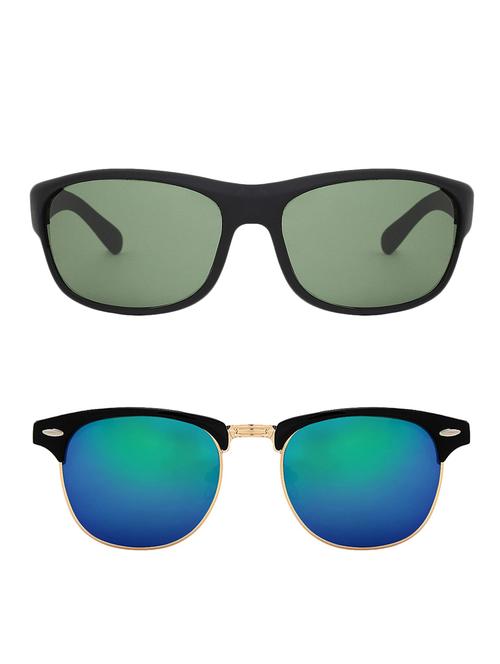 zyaden combo of two sunglasses wrap-around & clubmaster-combo-2162 - 15042382 - Very Small Image - 1