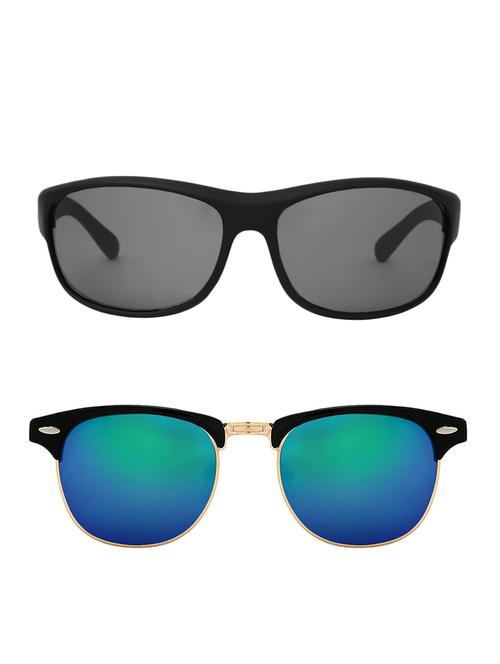 zyaden combo of two sunglasses wrap-around & clubmaster-combo-2164 - 15042384 - Very Small Image - 1