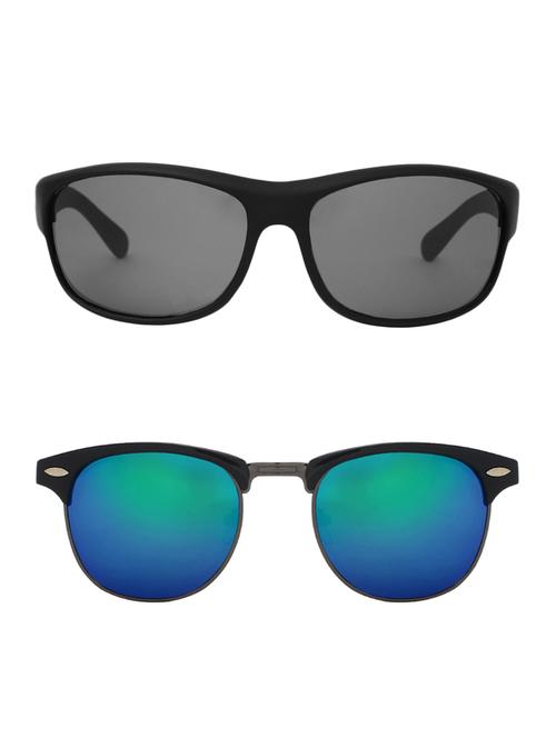 zyaden combo of two sunglasses wrap-around & clubmaster-combo-2196 - 15042405 - Very Small Image - 1
