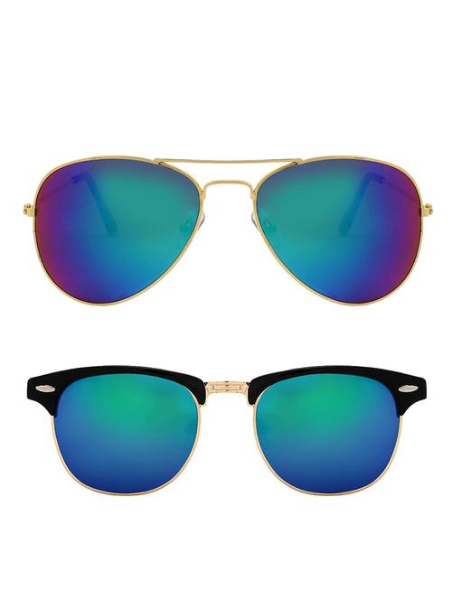 zyaden combo of two sunglasses aviator & clubmaster-combo-2148 - 15042425 - Very Small Image - 1