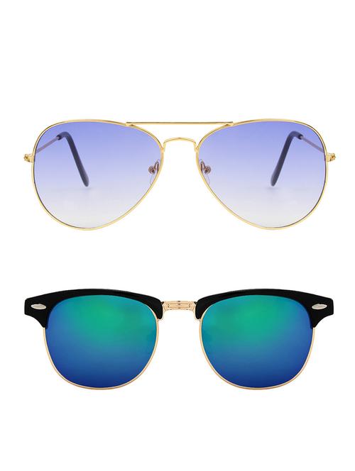 zyaden combo of two sunglasses aviator & clubmaster-combo-2151 - 15042426 - Very Small Image - 1