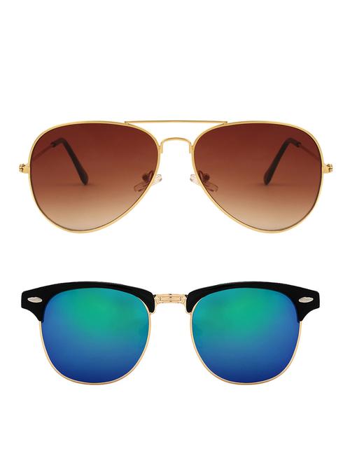 zyaden combo of two sunglasses aviator & clubmaster-combo-2155 - 15042427 - Very Small Image - 1