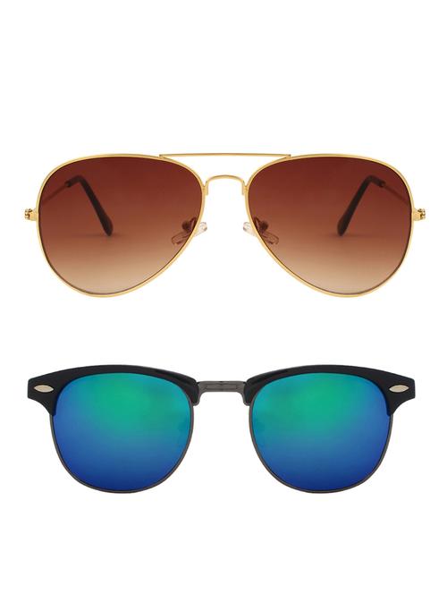 zyaden combo of two sunglasses aviator & clubmaster-combo-2187 - 15042438 - Very Small Image - 1