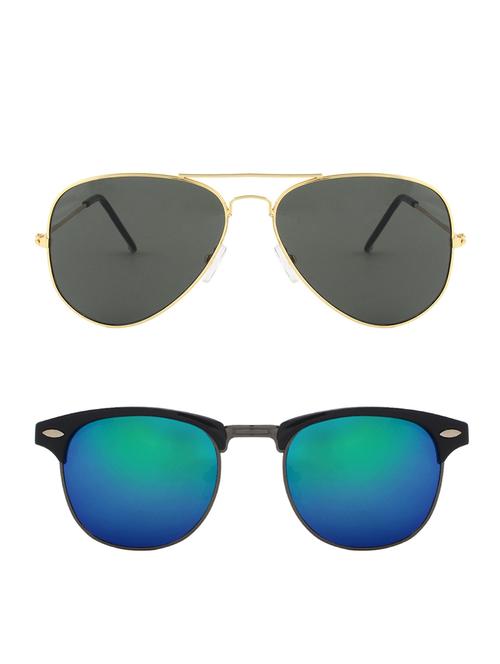 zyaden combo of two sunglasses aviator & clubmaster-combo-2189 - 15042440 - Very Small Image - 1