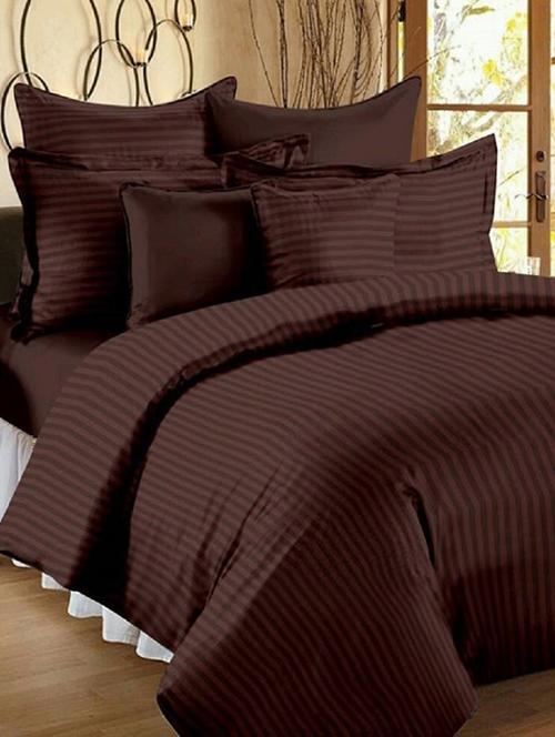 self striped single bedsheet with 2 pillow covers - 15042511 - Very Small Image - 1