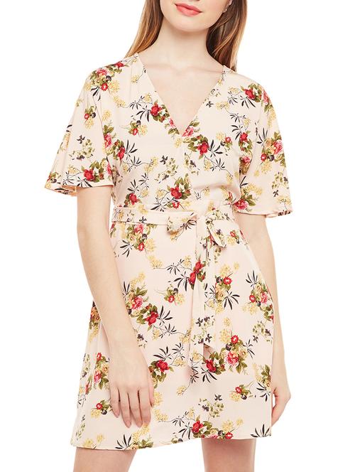 pink printed belted dress - 15042586 - Very Small Image - 1