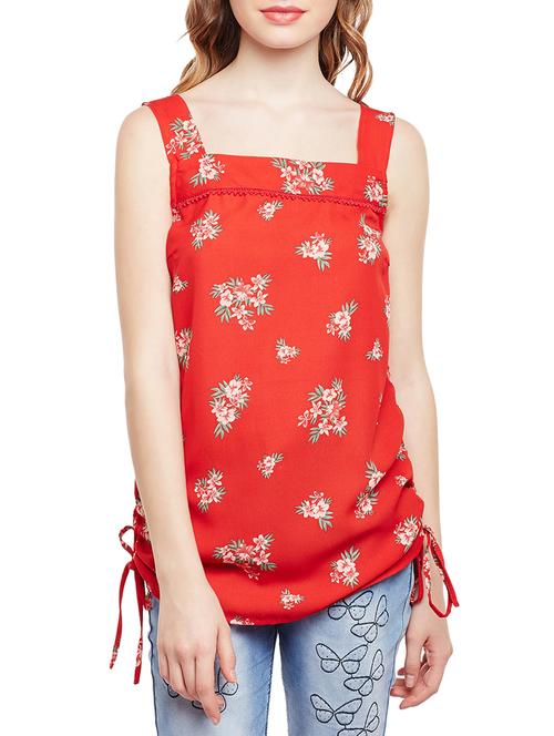 ruched seam floral top - 15042634 - Very Small Image - 1