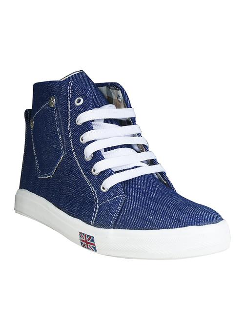 blue denim laceup sneakers - 15042789 - Very Small Image - 1
