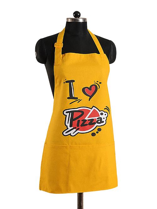 yellow and red colour printed cotton apron - 15043218 - Very Small Image - 1