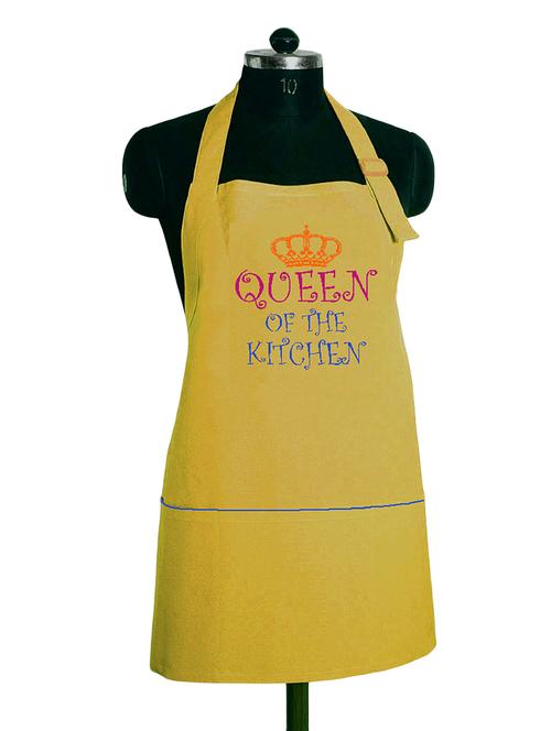 yellow and blue colour printed cotton apron - 15043229 - Very Small Image - 1