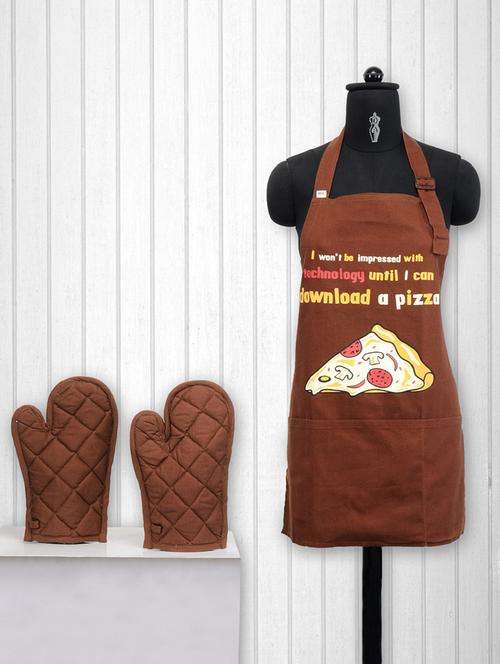 printed cotton kitchen set of 3 - 15043252 - Very Small Image - 1