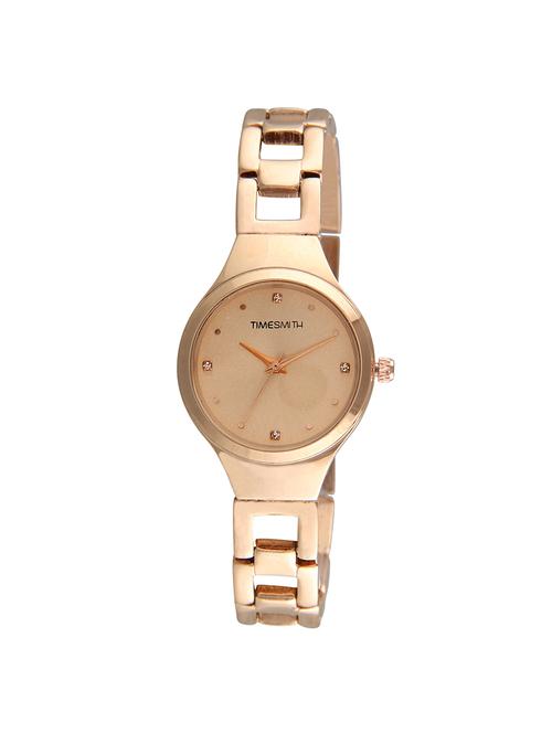 timesmith premium analog gold dial stainless steel watch - 15044239 - Very Small Image - 1