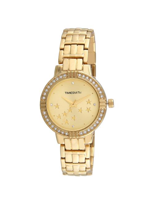 timesmith premium analog gold dial stainless steel watch - 15044240 - Very Small Image - 1
