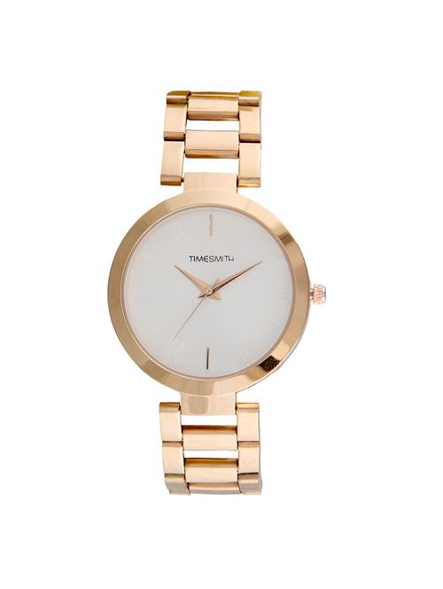 timesmith premium analog white dial gold stainless steel watchtsm-164 - 15044245 - Very Small Image - 1