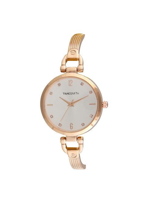 timesmith premium analog white dial gold stainless steel watchtsm-166 - 15044247 - Very Small Image - 1