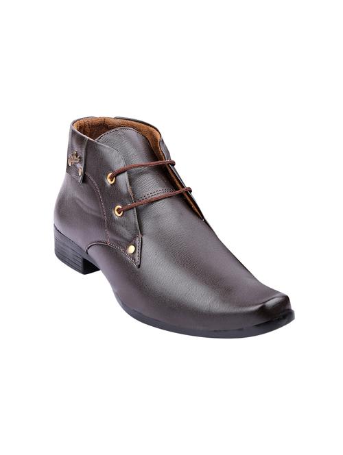brown leatherette lace-up derby - 15046421 - Very Small Image - 1