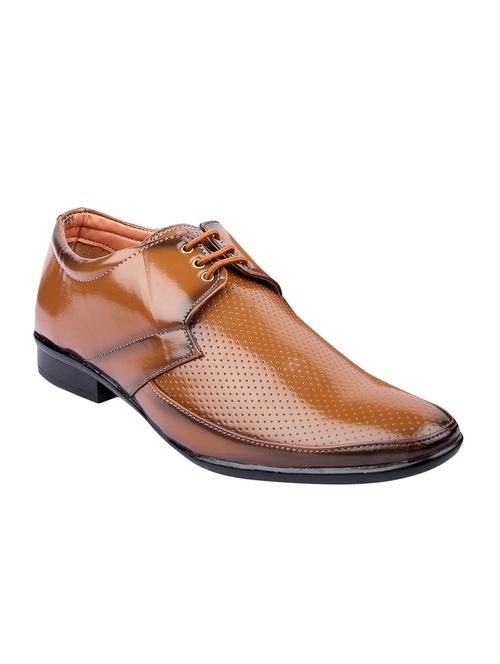 tan leatherette lace-up derby - 15046424 - Very Small Image - 1