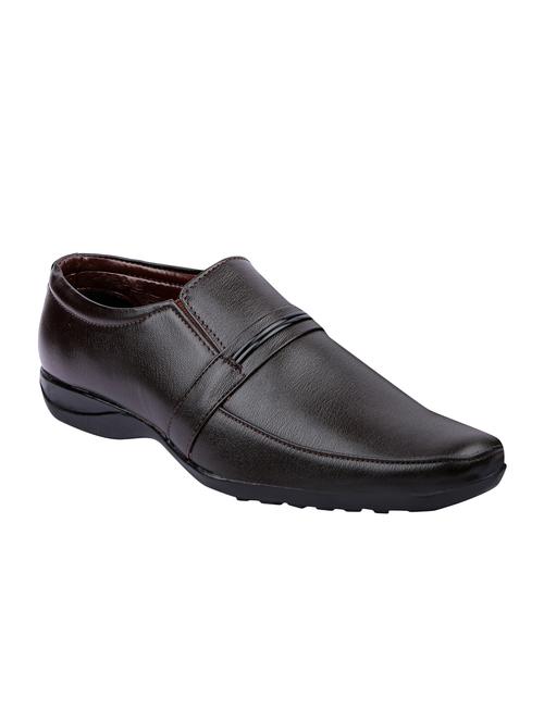 brown leatherette formal slip on - 15046427 - Very Small Image - 1