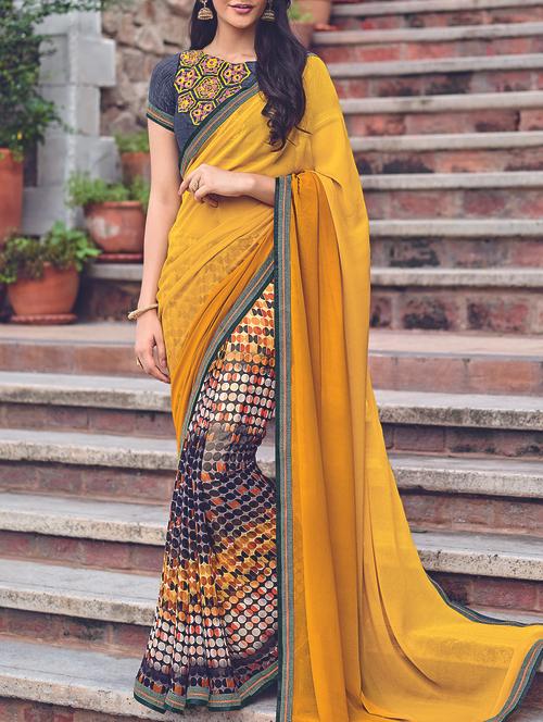 polka dots half & half saree with blouse - 15046749 - Very Small Image - 1